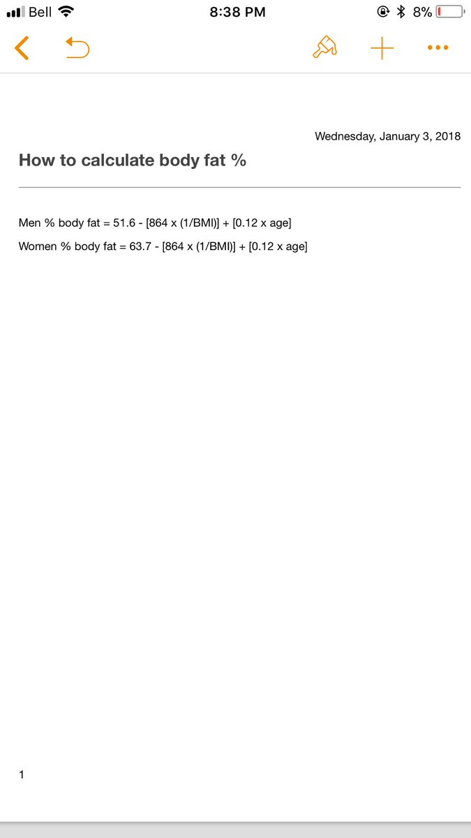miketrujilo's tweet photo. Interested in what your overall body fat % is? An easy way to calculate it without any specific tools such as calipers or Omron monitor is with the Gallagher equation 🏋️‍♂️ https://t.co/e91aXFTwY4