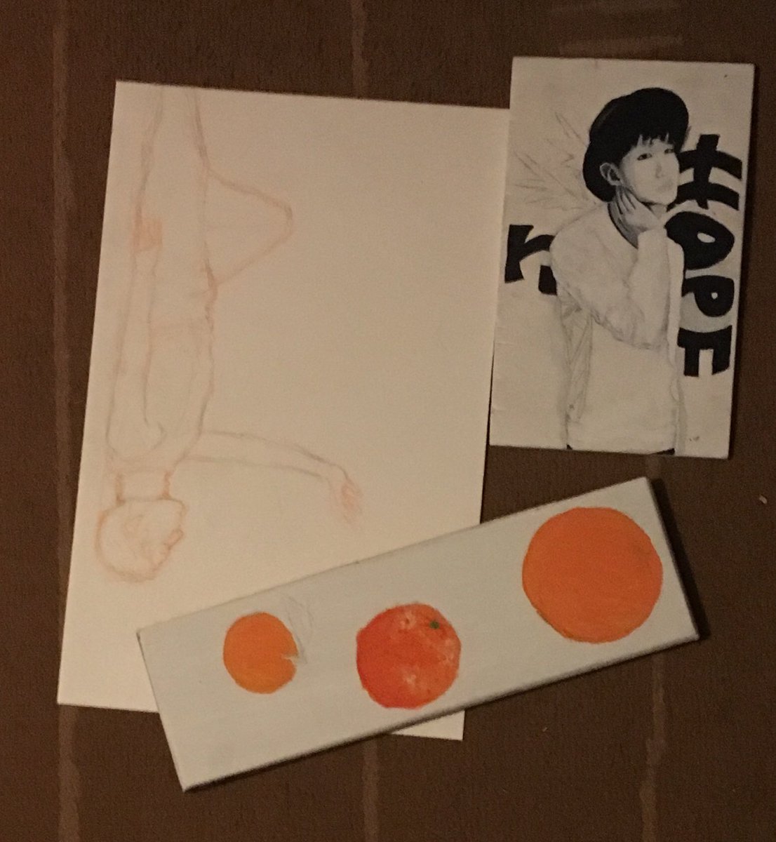 FloYd2772's tweet photo. Also here’s a little art status update: I’m working at too many paintings at once, I didn’t even finish my first painting and I need to fucking buy blue paint. Sorry for annoying you, I’m really sorry.(also sorry for the shitty photo quality) https://t.co/xnjo0FvKLf