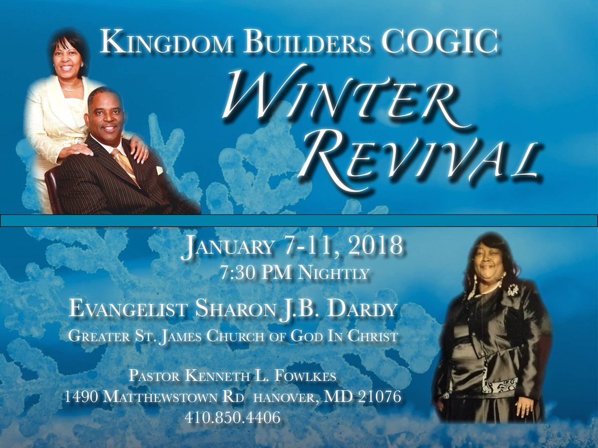 KBCogic's tweet photo. Join Us for Our Winter Revival 
January 7-11 at 7:30 Nightly https://t.co/uIrc4aICgH