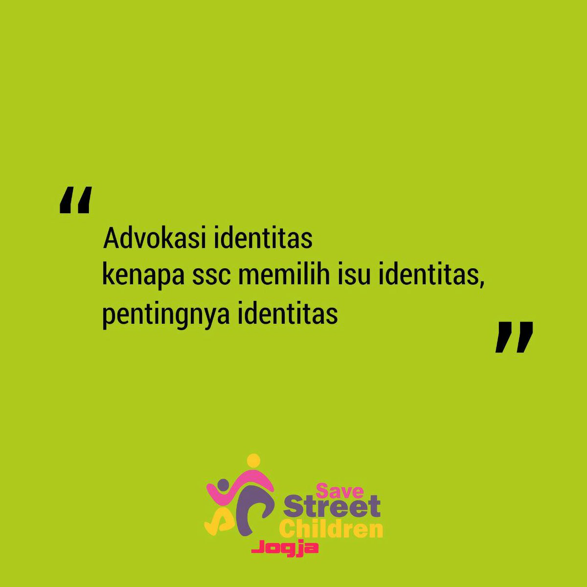 hai kaks..
beberapa waktu lalu mimin sempat menjelaskan hak anak dalam mendapatkan identitas. nah kali ini mimin akan sharing kenapa <a href="/SSChildJogja/">Save Street Child YK</a> menganggap bahwa identitas menjadi isu yang sangat penting untuk diangkat