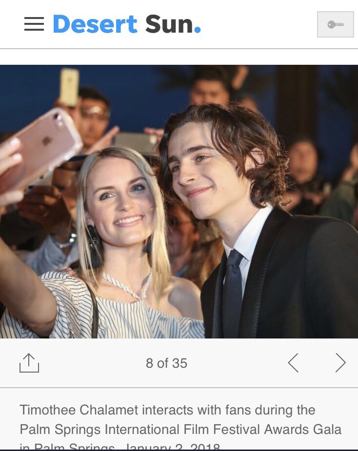 SkylarRich's tweet photo. @RealChalamet I didn’t know you when you first stepped out of the limo, but I learned fast 😏 thanks for the selfie! #CallMeByYourName https://t.co/QZ3FWwTbFr