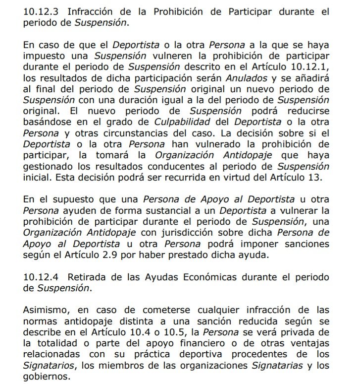antidopajeven's tweet image. Si un atleta participa en un evento deportivo mientras está suspendido. Su sanción puede ser aumentada por éste desacato