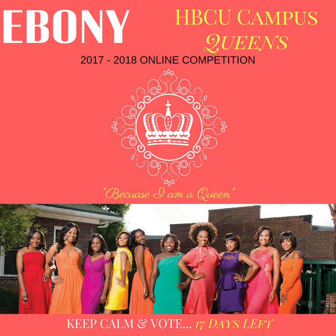 EBONY's tweet photo. There's too much #blackgirlmagic to be excited about today, #grownish is trending #1 &amp; there's only 17 days left for our #EBONYHBCUcampusqueens contest! Meet our contestants, be inspired, be supportive &amp; VOTE. Polls close 1/20/18. Support our Queens!  https://t.co/dLQ8hREtxJ https://t.co/DZibF6DIsF