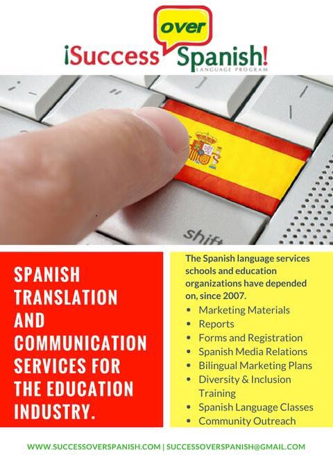 FunSpanishTchr's tweet image. Success Over Spanish has been a choice of schools, and education organizations, since 2007.  Not just translation, but full-service Spanish-English communication services.  Let me know if we can be of service. :-)