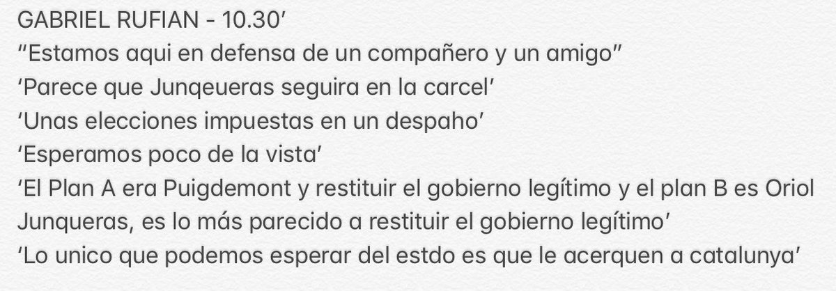 _PolityLab's tweet image. Gabriel Rufían a los medios de comunicación hace unos instantes a pocos instantes de que delcare Oriol Junqueras. Lo mas posible es que el ex vicepresident de la Generalitat sigua en la cárcel

#Junqueras #Declara #SUpermo #Justicia #Proces #4E