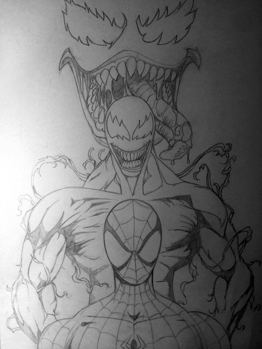 Featured image of post Pencil Spiderman Vs Venom Drawing Spiderman vs venom coloring pages frightening fight on the roof betweet spiderman and venom music