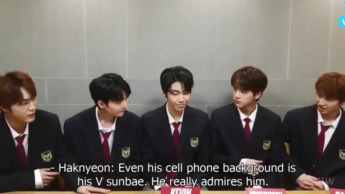 Kim Younghoon Acknowledges Taehyung's talents such as acting, singing and dancing. He has Taehyung as his phone background.