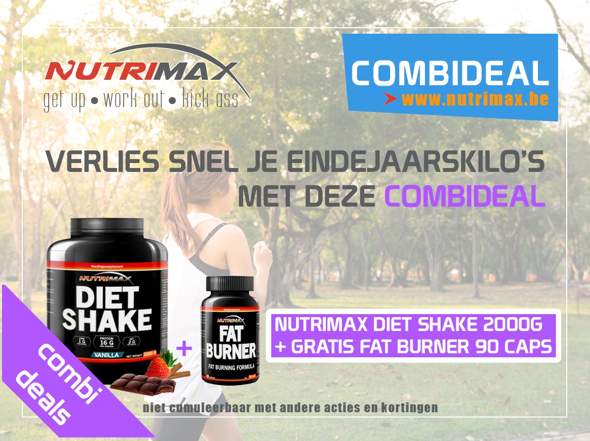 Snel je eindejaarskilo's verliezen? Bestel dan zeker deze combideal !
Nu slechts €29.90 i.p.v €79,80.
nutrimax.be/nutrimax-quick…
Actie geldig tot 10/01/2018