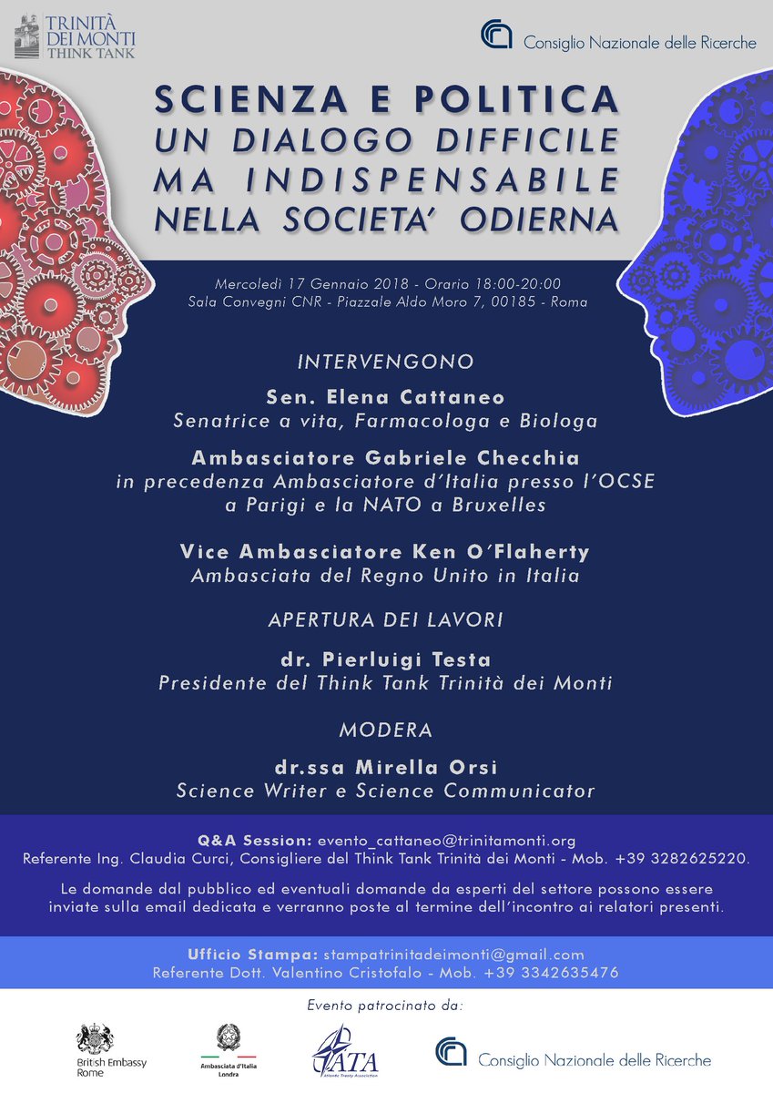 TDMThinkTank's tweet photo. Ufficializzati i patrocini dell'evento: @UKinItaly @ItalyinUK @StampaCnr @ATAUpdates #ThinkTank #TrinitàDeiMonti #Roma #ScienzaEPolitica #Scienza #Politica #Dialogo #NATO #OCSE #CNR #ATA #UKInItaly #ItalianEmbassyInLondon https://t.co/oOFE4diTsZ