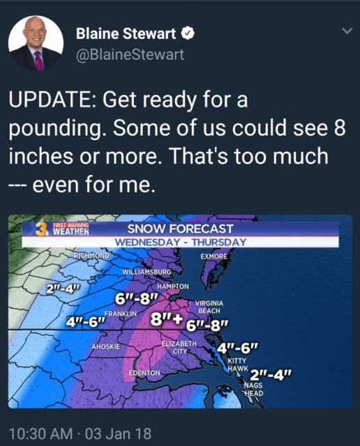 WWInterweb's tweet photo. Tomorrow's Severe East Coast Weather Forecast... #blizzard2018 #snowpocalypse2018 https://t.co/9z0Mnt59oZ