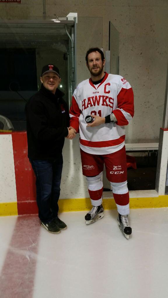 Captain Steve Clark is the 1st ever Hawk to reach the 300 point plateau and the new all time points leader. Congrats Steve. #keepitgoing