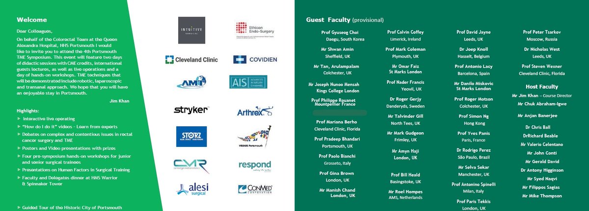 4thTME18's tweet photo. #colorectalsurgery Registration &amp; abstract submission open for the 4th Portsmouth #TME Symposium 8-10/3/18 @escp_tweets @ACPGBI @Dukes_Club @SWexner @ManishChandSurg @KnolJoep @Neil_J_Smart @ColorectalDis @ESSOnews @EuroSurg @juliomayol @GianlucaPellino @PeterCh12345 @RoelHompes https://t.co/rgjJxHAOky