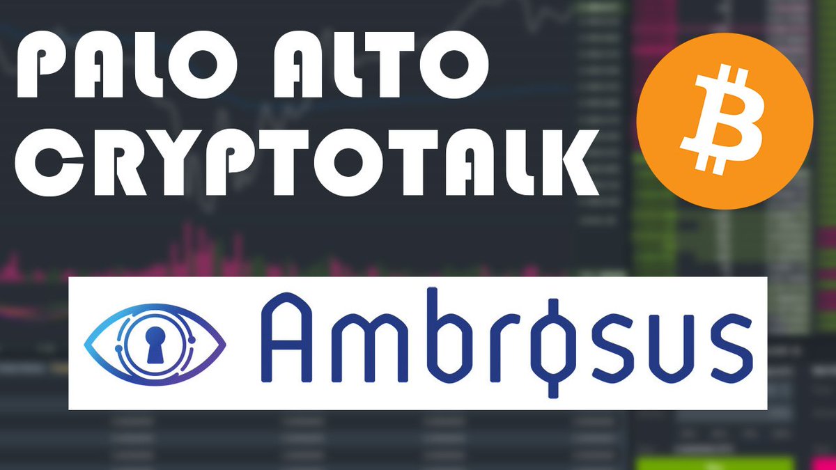 PaloAltoCrypto's tweet photo. $AMB Today's video spotlight is on Ambrosus. (Palo Alto CryptoTalk) Jan 03, 2018. #Ambrosus #paloaltocryptotalk #cryptochris #Cryptocurrency #altcoin #btc Here's the video: https://t.co/TMeTOt2abP Be sure to like! https://t.co/lA43boeVhh