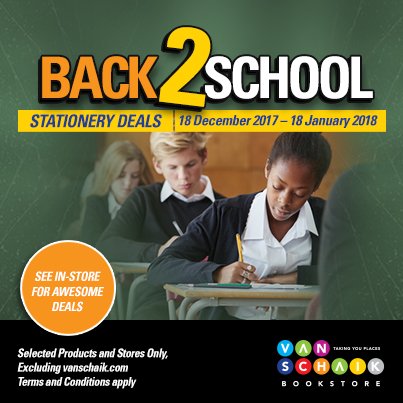 VanSchaikReward's tweet photo. #BackToSchool: Beat the rush and stock up on our stationery specials while stocks last. Selected stores only. https://t.co/DP30tYuDj7