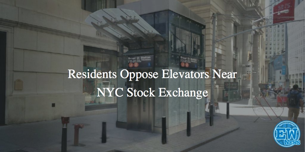 ElevatorWorld's tweet photo. In today's news podcast, residents oppose #elevators near the #NewYorkStockExchange, #NAESA announces upcoming #workshops and a #constructionworker is hurt in and elevator shaft fall in Boston. https://t.co/Nau3vbPrjh https://t.co/aug9EBfSMe