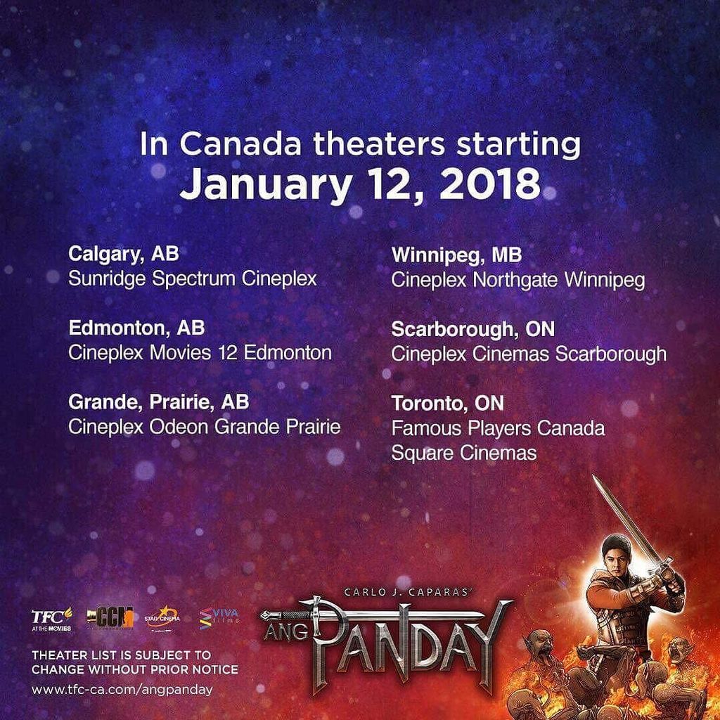 StarCinema's tweet photo. Tag mo na ang Kapamilya mo sa Canad para makapaghanda na sa pagdating ni Flavio! π‘ #AngPanday2017 #AngPandayMMFF #AngPanday2ndBlockusterWeek naman dito sa Pinas! https://t.co/GFtUD1v5hz