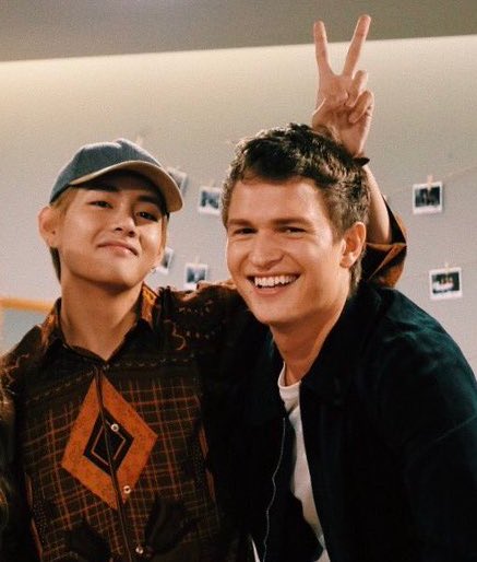 Ansel Elgort They have interacted a couple of times but you can see how precious it is when they cross paths. Ansel seems very friendly with Taehyung and calls him 'Tae'.