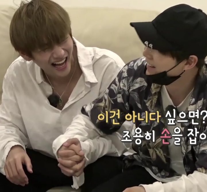 Min Yoongi They own holding hands. Opposites that attract. We live for Yoongi's fond glances and Taehyung's flustered face.