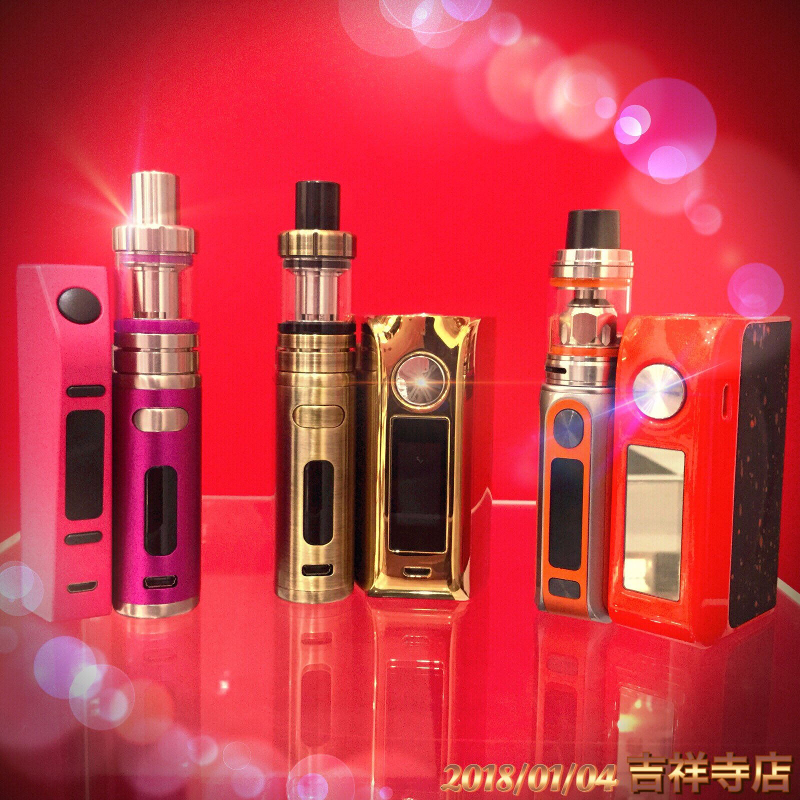 Vape Studio 電子タバコ専門店 こんばんわ 吉祥寺店です 18年のラッキーカラーは オレンジ ピンク ゴールド らしいですよ 今年は気持ちも新たに元気で可愛いくオシャレなカラバリのmodでvape Lifeを楽しんでみては T Co