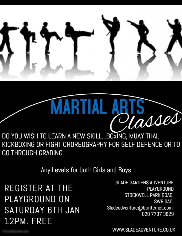 Only 2 days left for free registration for our fight choreography, martial arts classes. Come Along to the playground at 12PM