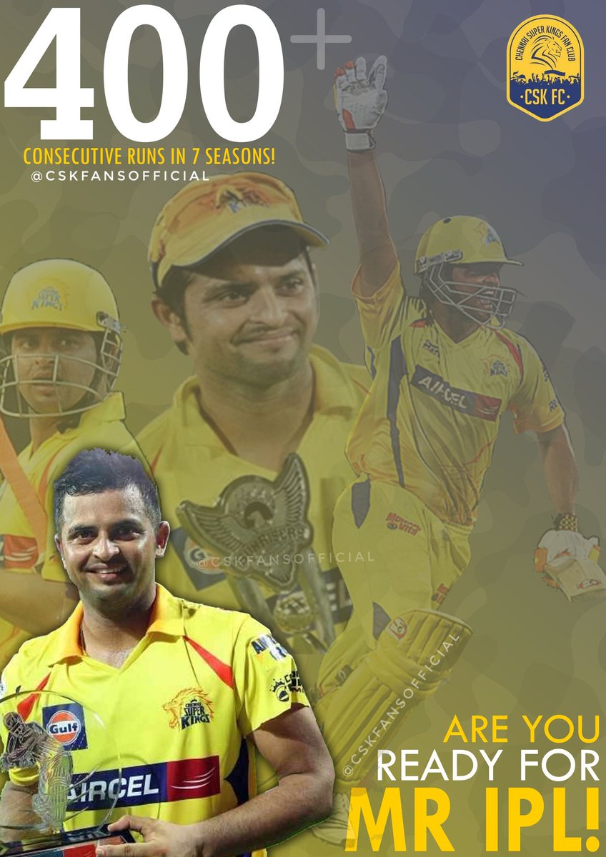 CSKFansOfficial's tweet photo. Here comes the second Retention, Chennai's Chinna Thala aka Suresh Raina! โค๏ธ๐
@ImRaina
#WhistlePodu #ReturnOfTheSuperKings
#SuperRetention https://t.co/GTo8DyjlfZ