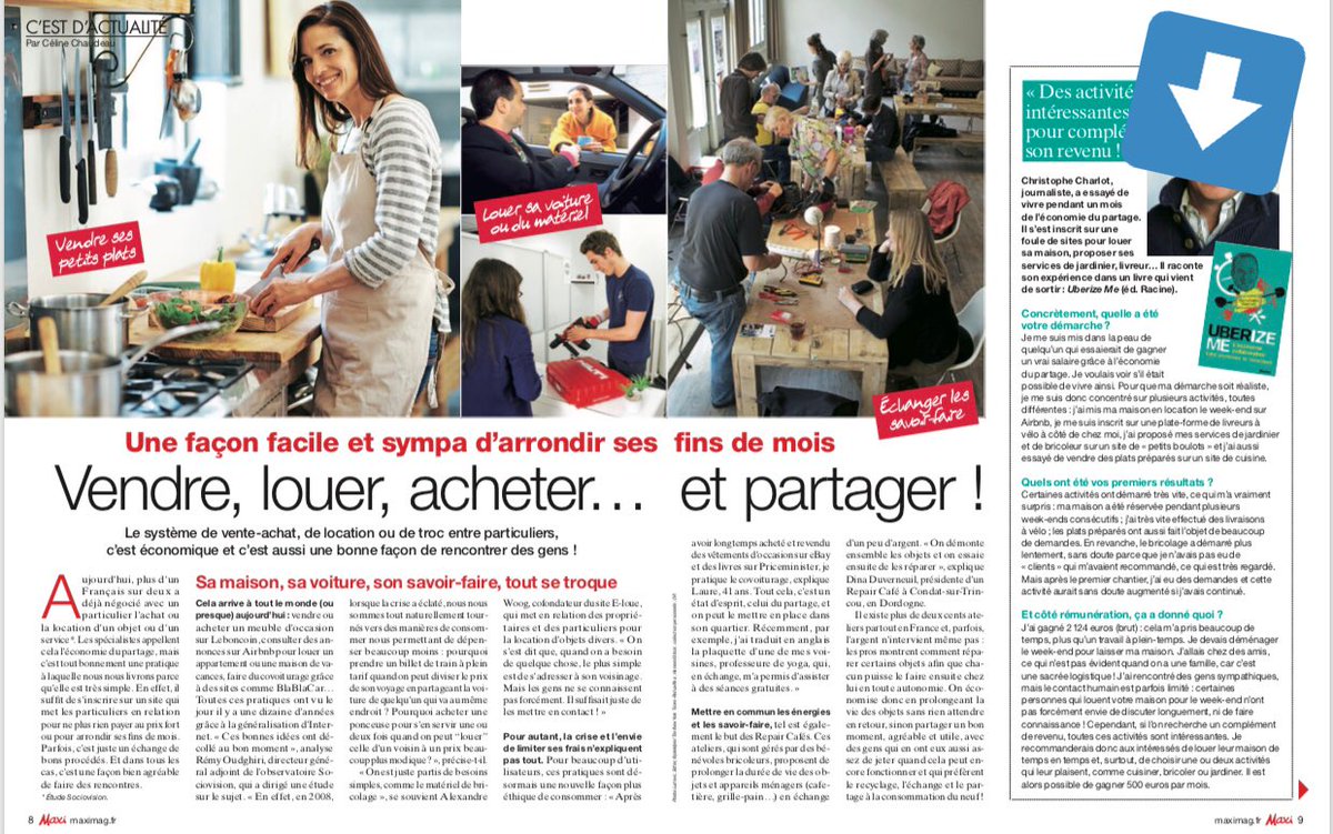 L’année UberizeME débute avec une brève interview dans le magazine Maxi. 👍🏼