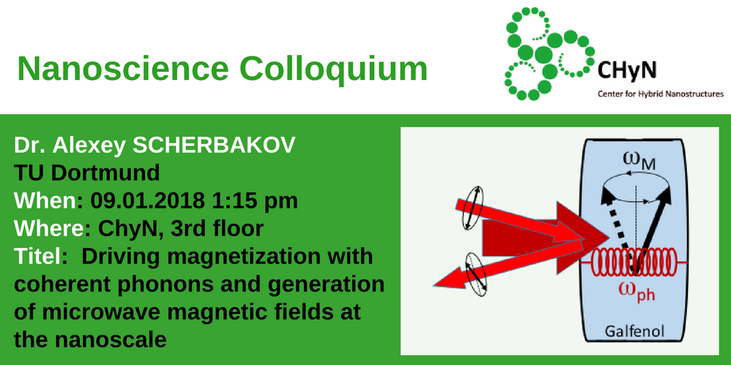 CHyN_UniHam's tweet photo. We are launching a new year with an exciting nanoscience talk by A. Scherbakov @TU_Dortmund Driving magnetization with coherent
phonons @UHHMIN @CHyN_UniHam @PeterGaal2 https://t.co/ANdXTyz5NR