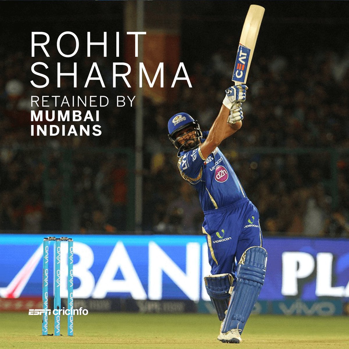 cricinfo's tweet photo. Mumbai Indians stick to three India stars in their picks. @mipaltan, are you happy? https://t.co/tvjAo1mUru  #IPLRetention https://t.co/VlDTpuGuPn