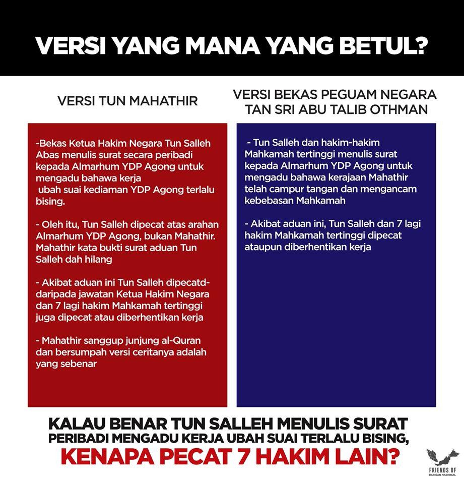 tunfaisal's tweet photo. #MahaAuta @chedetofficial agak2 la kalau nak kelentong. Kalau iya pun Salleh Abas yang tulis surat komplen pasal Almarhum YDP Agung, kenapa PECAT 7 HAKIM? @AMUBAIDAHS @raishussin tolong nasihat Mahathir tu, cukup2lah menipu.. π https://t.co/faU7zSeNfZ