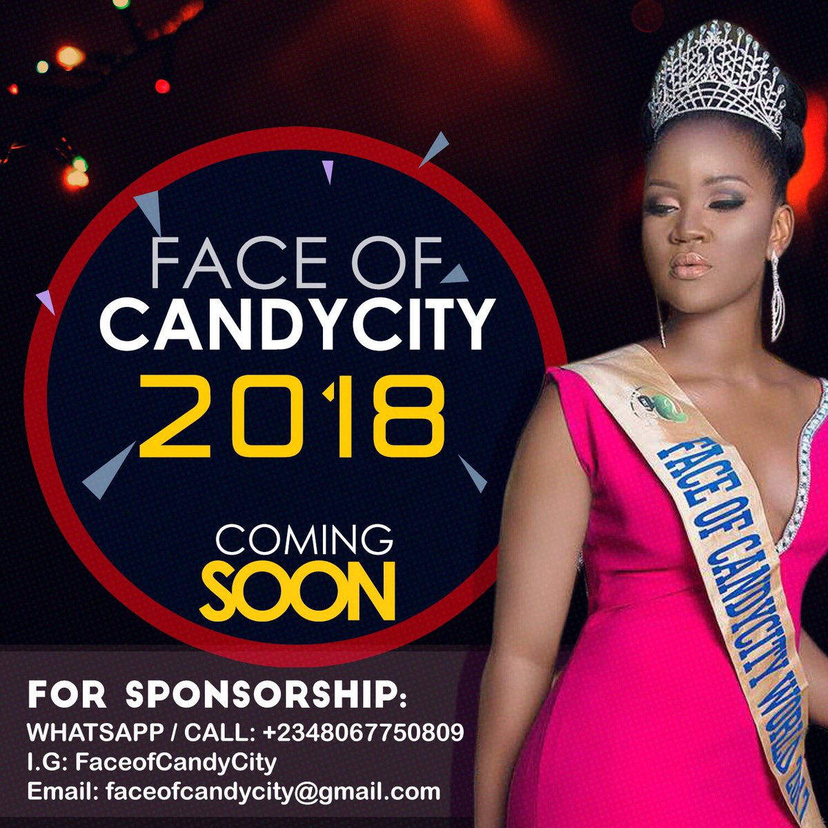 CandyCityEnt's tweet photo. Face of CandyCity nigeria 2018 coming soon!!! Are you ready ? WhatsApp +2348067750809 https://t.co/xgLxeGGsOI