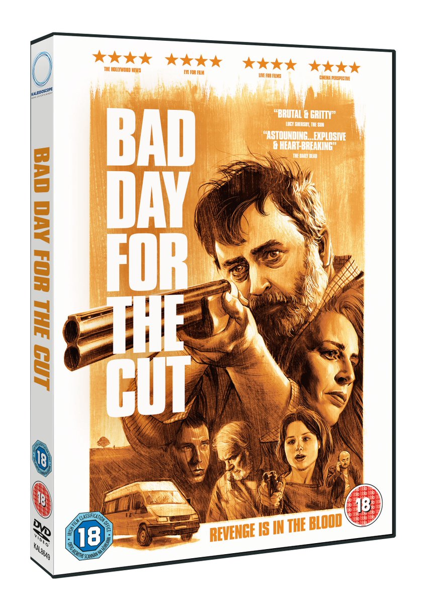 UKKaleidoscope's tweet photo. ★★★★ - The Hollywood News ★★★★ - Eye For Film ★★★★ - Live for Films ★★★★ - Cinema Perspective  ★★★★ "Astounding...Explosive &amp; heart-breaking" - Daily Dead
THE CRITICALLY ACCLAIMED @BadDayForTheCut is on DVD 8th Jan - Pre-order  now! https://t.co/cS3KAIhlDi https://t.co/wDX8bTN2K0