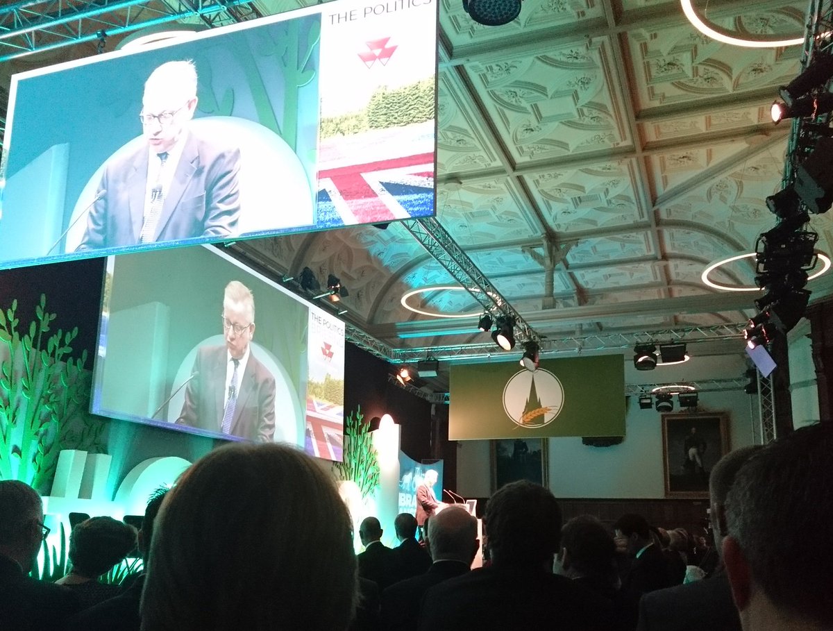 Michael Gove - Brexit is an opportunity for improving productivity, increasing use of technology and developing infrastructure with a public goods support system, but we must be given tools and time to adapt. #ofc18 #embracechange #brexit <a href="/oxfordfarming/">Oxford Farming Conference</a> <a href="/The_RHASS/">RHASS</a> <a href="/BellIngram/">Bell Ingram</a>