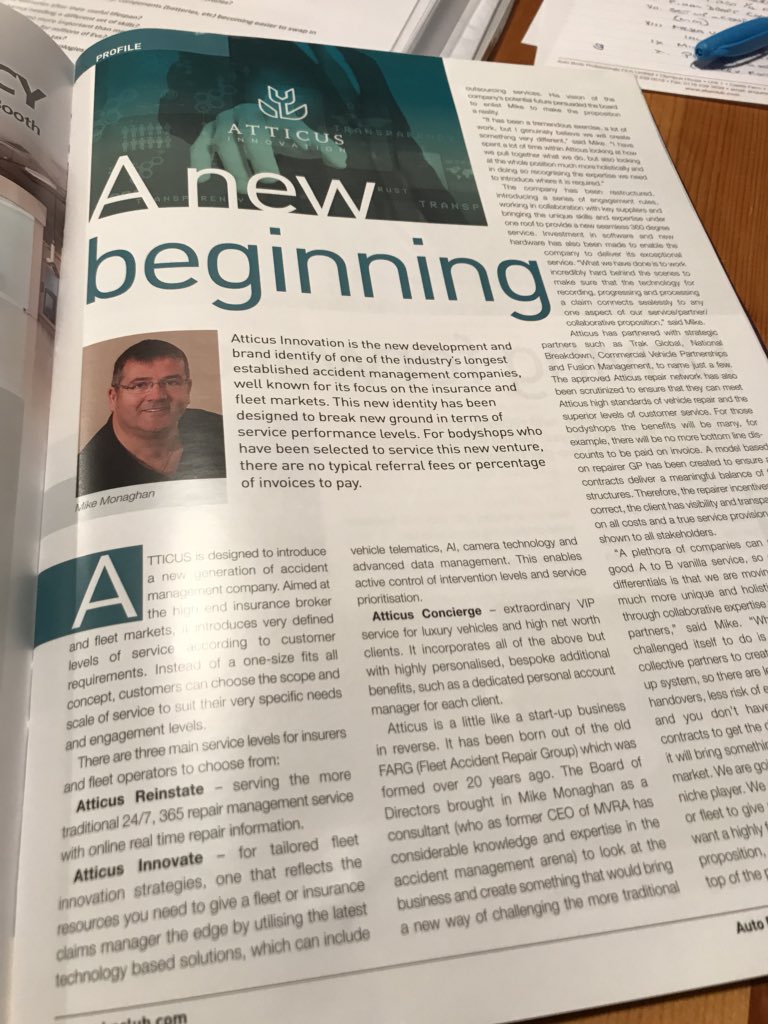 TrustAtticus's tweet photo. If you're an insurer, broker or repairer and would like to know more contact Atticus Innovation. https://t.co/fUus6wrMJR #ABP #NewBeginnings #Atticus #Innovation #Reinstate #Innovate #Concierge #Fleet #AccidentManagement https://t.co/lTyPMHxVkd