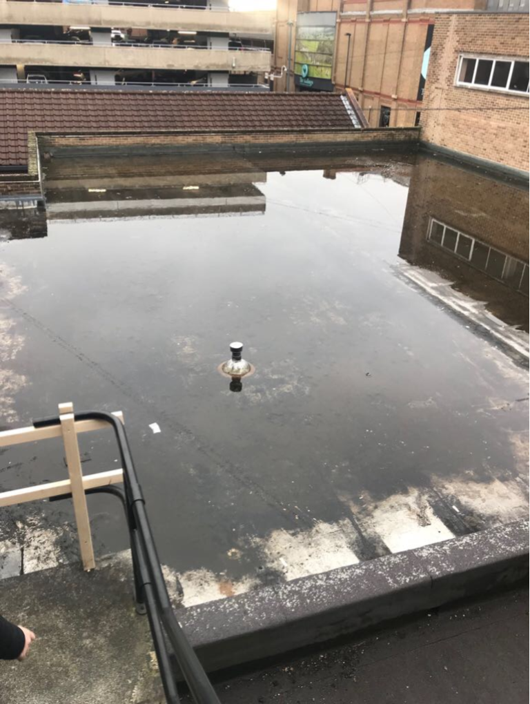 SurfProLtd's tweet photo. The Ducks have been removed and the pumps are ready to go, before we lay a full cut to falls insulation with a 15 year @LiquidPlastics Liquid Roofing system https://t.co/cxHCMpAQR0