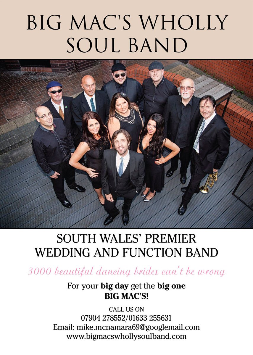 WeAreVoice's tweet photo. For your big day, get the big one! Big Mac's Wholly Soul Band are South Wales' premier wedding and function band. #LiveMusic #Weddings https://t.co/ocebfbEn1N