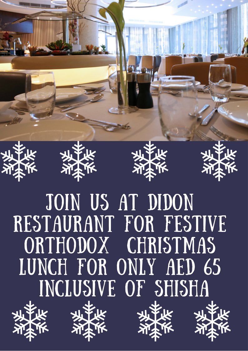 Aurishotels's tweet photo. Join us @Didon Restaurant @Aurishotels #Dubai #Russia Christmas #Orthodox Christmas https://t.co/9zdirW8VjR