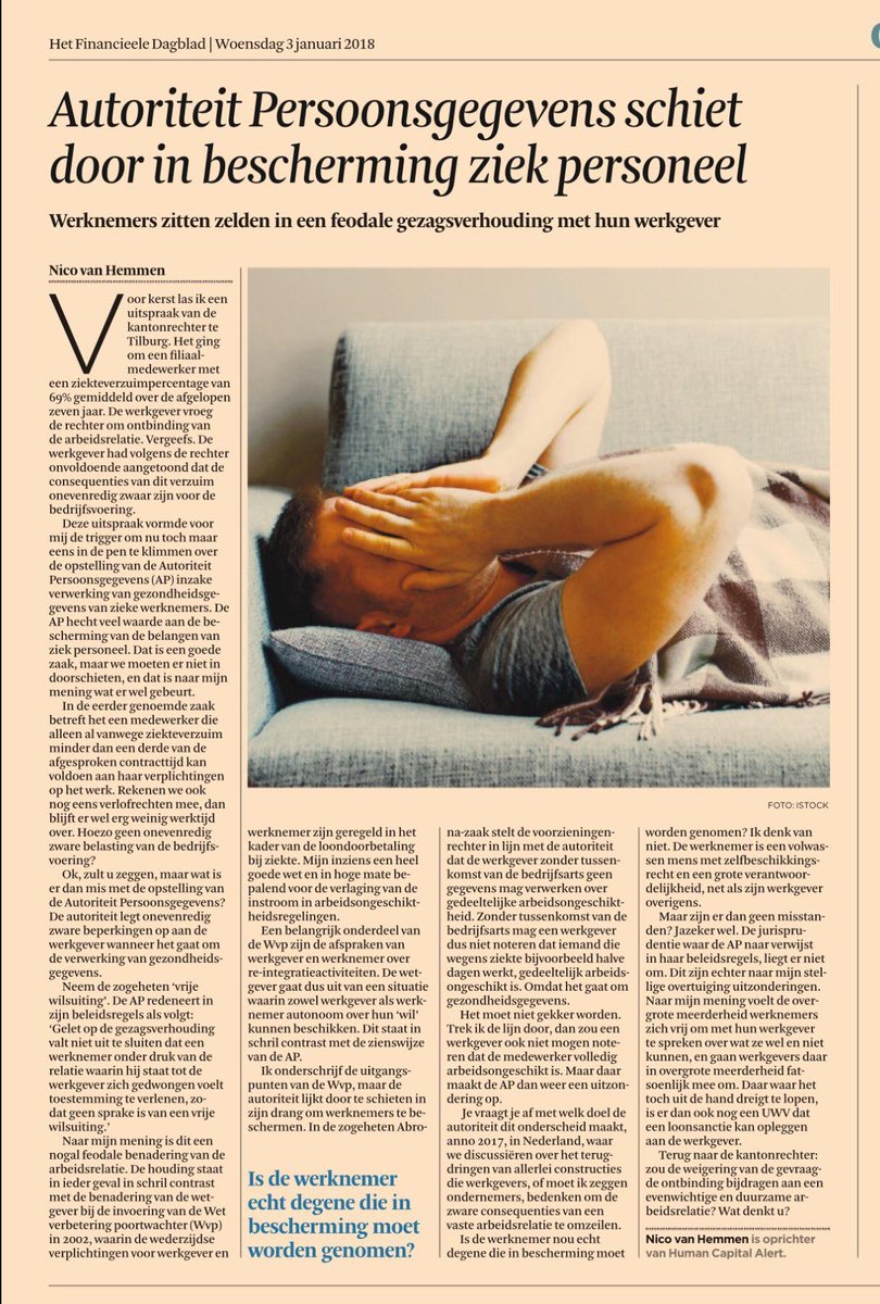 Een werkgever mag (bijna) geen gegevens verwerken met betrekking tot de ziekte/arbeidsongeschiktheid van werknemers. Zijn de regels voor de verwerking van gezondheidsgegevens in de arbeidsrelatie te streng? #privacy