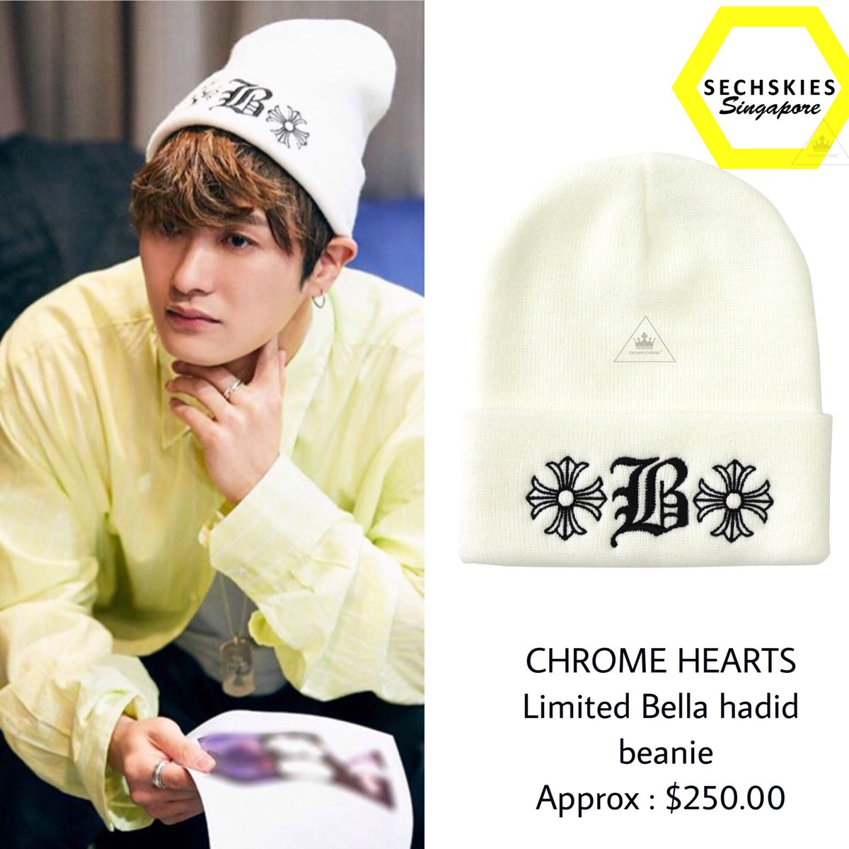 SECHSKIES_SIN's tweet photo. [SECHSKIES Wardrobe]  

📌KIM JAEDUCK  x chrome hearts  limited Bells hadid beanie

#kimJaeduck 
 #젝스키스 
#sechskies https://t.co/I1Ab66BBx2