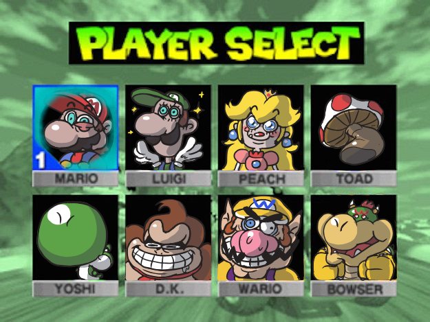 mario kart 64 characters select