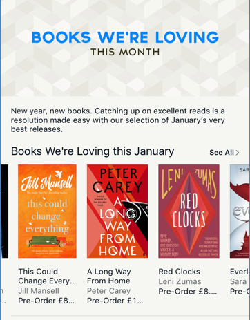 headlinepg's tweet photo. Great to see @jillmansell's #ThisCouldChangeEverything and #TheImmortalists by @chloekbenjamin in @iBooks’ Books We’re Loving This Month feature for January! https://t.co/lPJuKV5Gzu