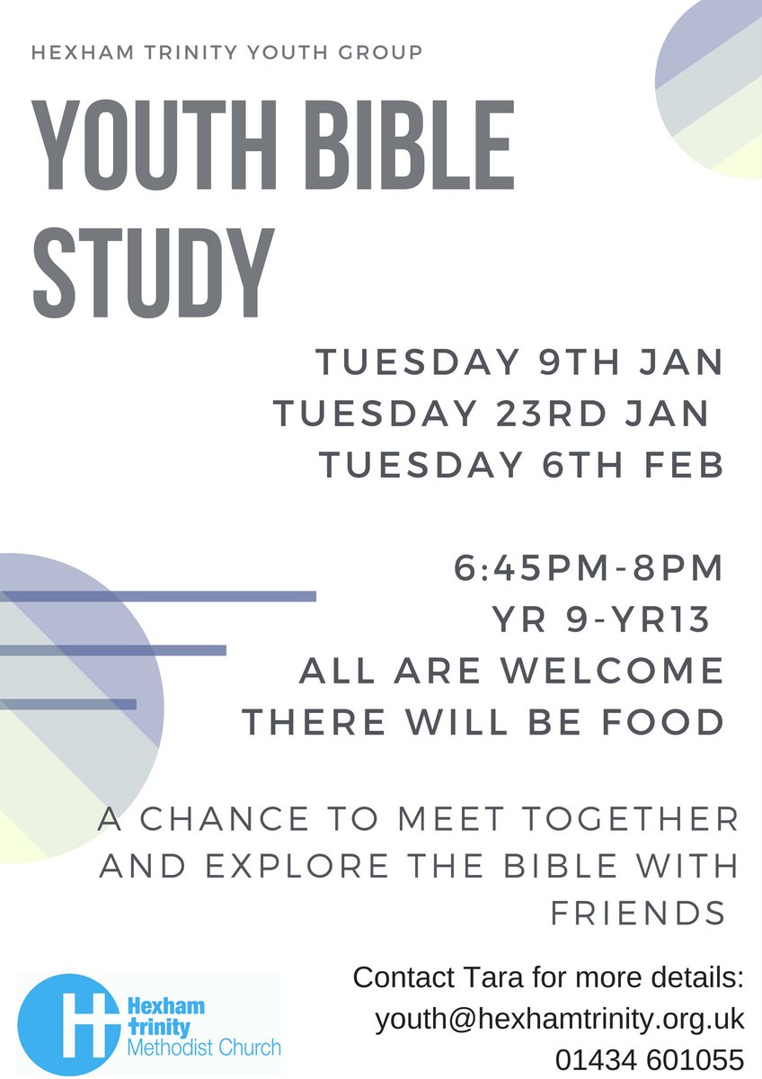 hexhamtrinity's tweet image. Looking for activities for the children for the new year? Look no further, Youth Groups, Bible Study and Christian Union start again for 2018 next week. Come and give them all a try ..