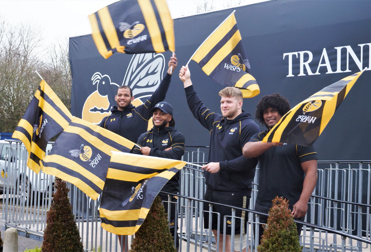 WaspsCommunity's tweet photo. This Sunday is Official Flag Day! Lets show the boys our support and bring your old flags! #WeAreWasps #BringYourFlags! 🐝🐝🐝 https://t.co/saXnuzy4P0