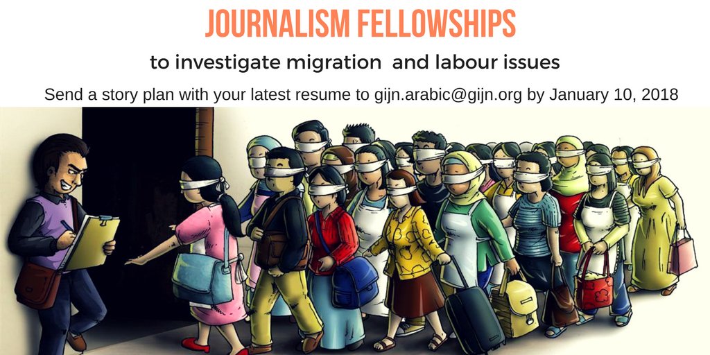 Just 1 week left to apply for journalism fellowships by <a href="/gijn/">Global Investigative Journalism Network</a> &amp; <a href="/ARIJNetwork/">Arab Reporters for Investigative Journalism</a> to investigate migration, labour Issues in Gulf countries. #opportunity buff.ly/2E6DFsS