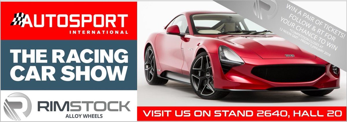 Today, #Rimstock announces that the iconic, new #TVRGriffith will be displayed on our stand at #ASI18. Want to win a pair of tickets to the show? Simply make sure you RT and follow this post to be in the first draw closing at 12 noon GMT tomorrow, Friday 5 January. #Competition🤞