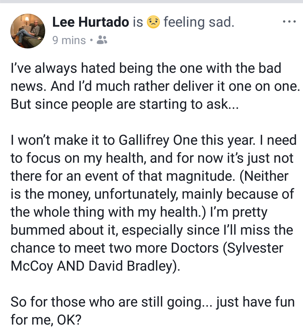 HurtadoSt's tweet photo. News about me and @gallifreyone... https://t.co/d7M8auRTZi