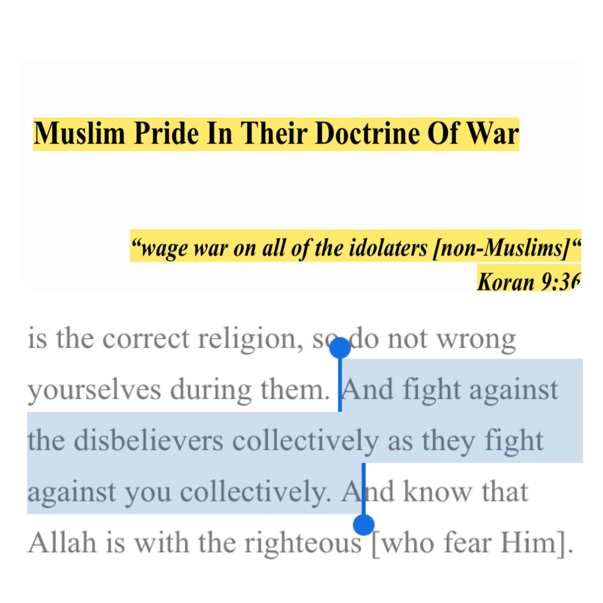 AliDawow's tweet photo. This is why @TRobinsonNewEra is shivering when he hears my name. Above is a quote from his friends book, look where he stops the verse, and below is the full context of the verse. #gettingexposed I’m going to slap all these verses in his face soon. https://t.co/ufEnEFLX5z