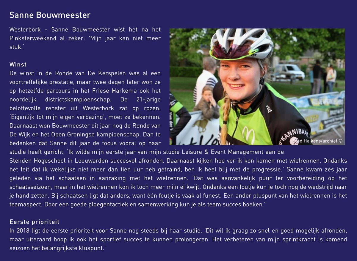 Stem op <a href="/sannebouwmeeste/">Sanne Bouwmeester</a> !! Sportvrouw 2017 van de gemeente @Midden_Drenthe. <a href="/WVdeKannibaal/">WVdeKannibaal</a>  <a href="/TeamDrenthe/">teamdrenthe</a> sportgala.dekrantvanmiddendrenthe.nl