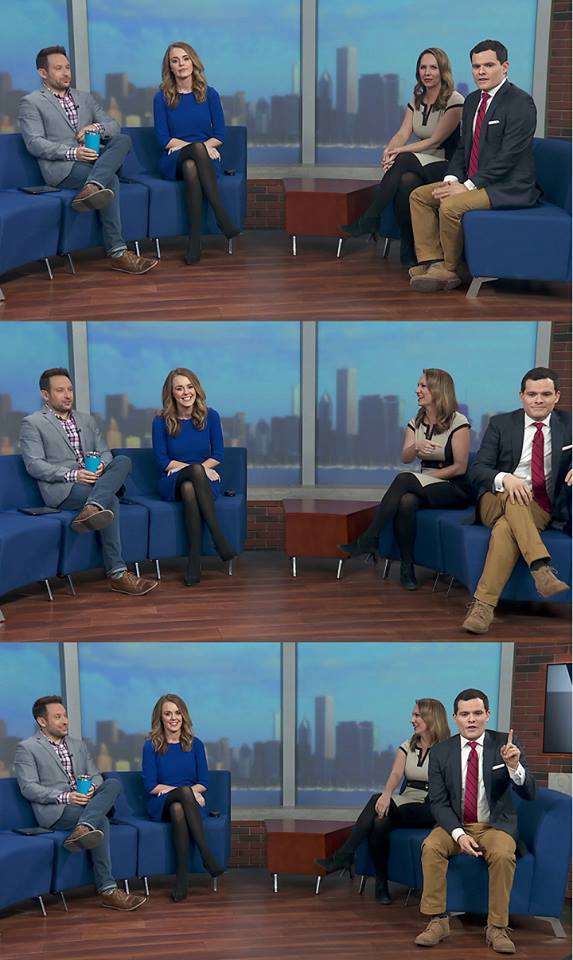MorganKolkmeyer's tweet photo. We usually try to figure out the best way to sit in that seat during commercial break.... this time @DanPonceTV tried it all out on air. #itsgettingawkward https://t.co/SwgPqGe8OE