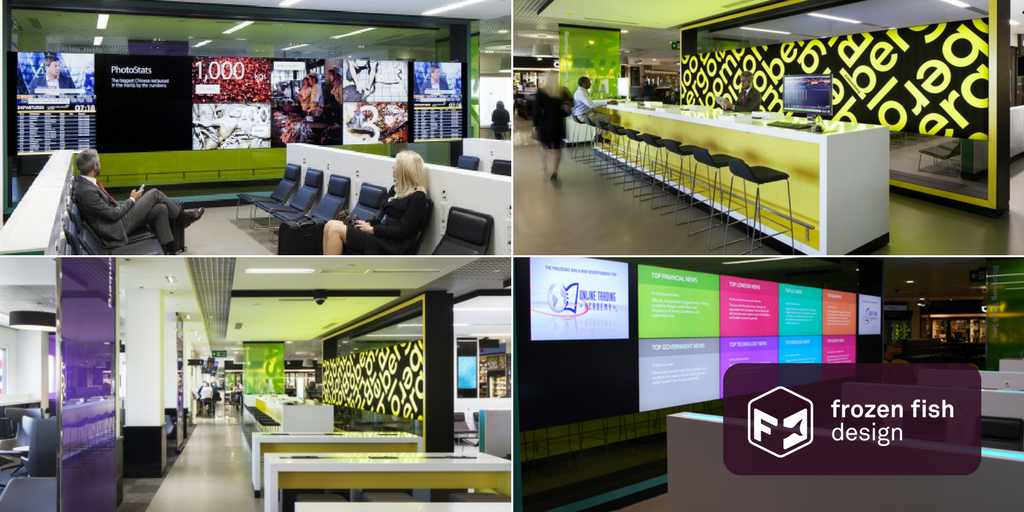 soundzfishy's tweet photo. Travelled through @LondonCityAir recently? We were privileged to work with @Engage_Works on the #Bloomberg Hub, designing & installing the double-sided 7.2m x 3.1m media wall which provides rolling news & travel information https://t.co/Wkg9khRNDu #FFDDisplay #videowall #avprofs https://t.co/YPtBJzcfaa
