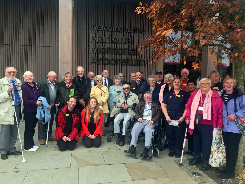BlindVeterans's tweet photo. Late last year our Llandudno centre held #HistoryWeek. Our blind veterans spent time with the #Llandudno Historical Society, visited #MostynHall, Bangor University’s Council Chamber and the National Memorial Arboretum. Read more 👉 https://t.co/9XQTX1Gwqu @Nat_Mem_Arb @BangorUni https://t.co/F3i4RmprXH